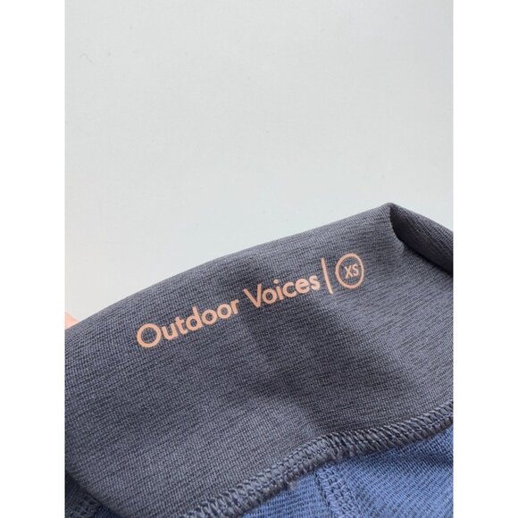 OUTDOOR VOICES Warm-Up Two Tone Blue Black High Rise 3/4 Leggings, Size XS - Picture 10 of 12